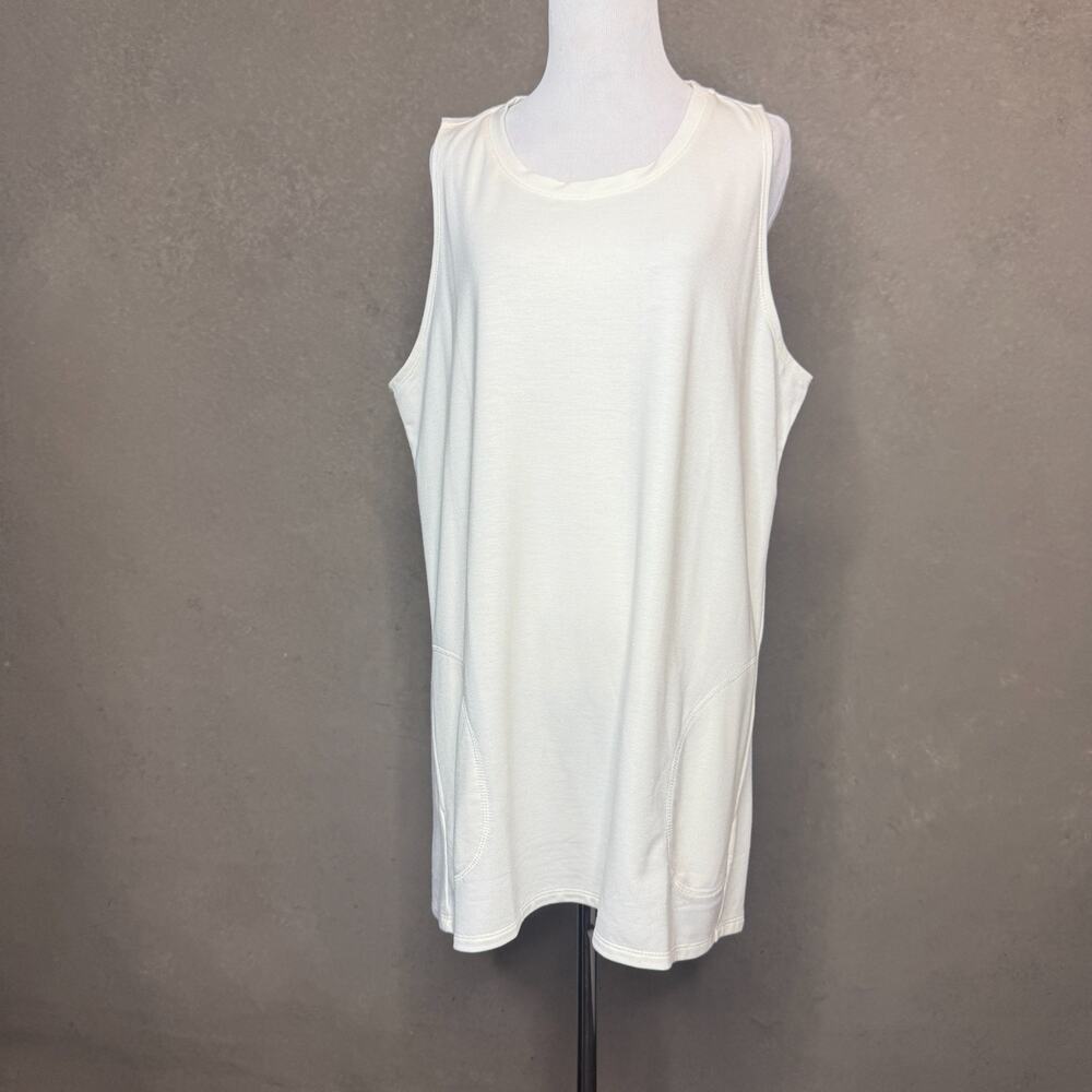 LOGO Lounge by Lori Goldstein White Tank Dress Size XXL Pocket Detail